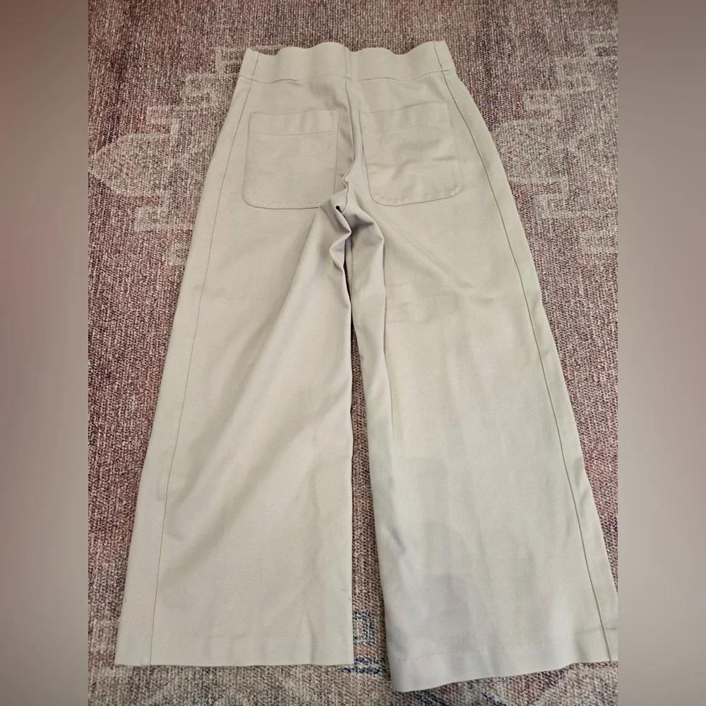 Jones & Co small pull on pintuck mid rise trouser in cream wide leg ankle - Picture 9 of 10